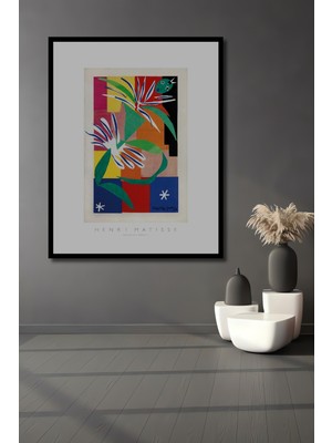 Teona Ahşap Dekoratif Ahşap Dikdörtgen Tablo Renkli Çiçekler Çerçeve Görünümlü