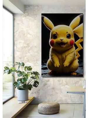 Teona Ahşap Pikachu Dekoratif Ahşap Mdf Ev/işyeri Duvar Tablo Dikdörtgen Ev/işyeri Duvar Tablo