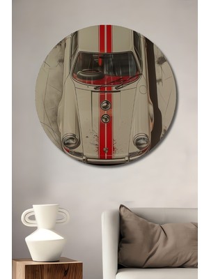 Teona Ahşap Klasik Araba Dekoratif Ahşap Mdf Ev/işyeri Duvar Tablo Yuvarlak Ev/işyeri Duvar Tablo