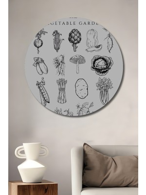 Teona Ahşap Sebzeli Ahşap Mdf Dekoratif Ev/işyeri Duvar Tablo Yuvarlak Ev/işyeri Duvar Tablo