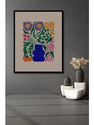 Teona Ahşap Çerçeve Görünümlü Canlı Çiçekler Dekoratif Ahşap Mdf Ev Duvar Tablo Dikdörtgen Ev Duvar Tablo