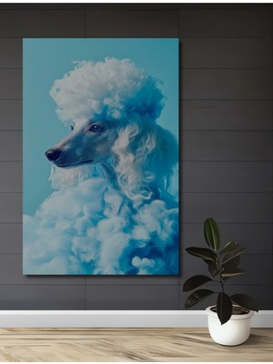 Teona Ahşap Mavi Pofuduk Köpek Dekoratif Ahşap Mdf Ev/işyeri Duvar Tablo Dikdörtgen Ev/işyeri Duvar Tablo