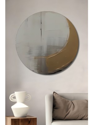 Teona Ahşap Soyut Altın Dönüşüm Ahşap Mdf Dekoratif Ev/işyeri Duvar Tablo Yuvarlak Ev/işyeri Duvar Tablo