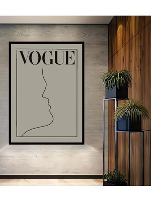 Teona Ahşap Çerçeve Görünümlü Vogue Stil Minimalist Soyut Çizgi Dekoratif Ahşap Mdf Dikdörtgen Ev Duvar Tablo