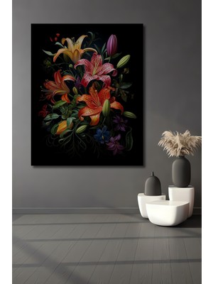 Teona Ahşap Çerçeve Görünümlü Renklerin Dansı Dekoratif Ahşap Mdf Ev Duvar Tablo Dikdörtgen Ev Duvar Tablo