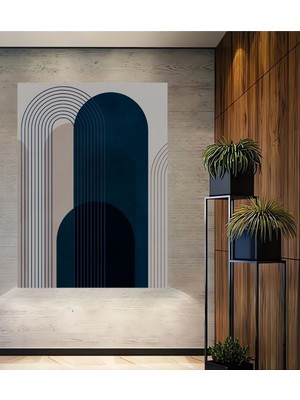 Teona Ahşap Modern Çizgilerle Soyut Sanat Dekoratif Ahşap Mdf Tablo Dikdörtgen Tablo