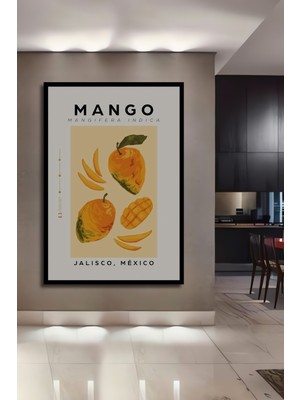 Teona Ahşap Çerçeve Görünümlü Mango Tropikal Ahşap Mdf Dekoratif Ev Duvar Tablo Dikdörtgen Ev Duvar Tablo