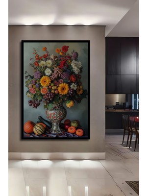 Teona Ahşap Çerçeve Görünümlü Çiçek Bahçesi Dekoratif Ahşap Mdf Ev Duvar Tablo Dikdörtgen Ev Duvar Tablo