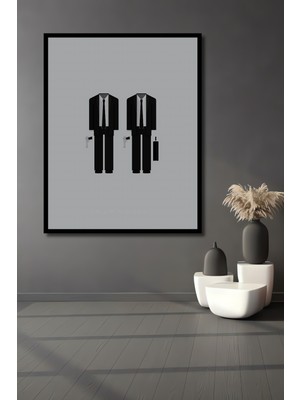 Teona Ahşap Çerçeve Görünümlü Pulp Fiction Dekoratif Ahşap Mdf Ev Duvar Tablo Dikdörtgen Ev Duvar Tablo