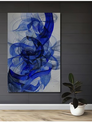 Teona Ahşap Mavi Dalga Soyut Ahşap Mdf Dekoratif Ev/işyeri Duvar Tablo Dikdörtgen Ev/işyeri Duvar Tablo