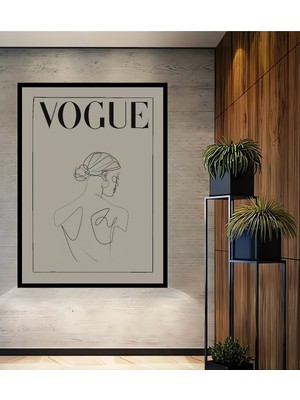 Teona Ahşap Çerçeve Görünümlü Vogue Tarzı Soyut Ahşap Mdf Dekoratif Ev Duvar Tablo Dikdörtgen Ev Duvar Tablo