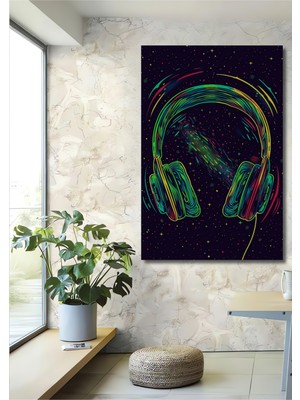 Teona Ahşap Renkli Kulaklıklar Ahşap Mdf Dekoratif Ev/işyeri Duvar Tablo Dikdörtgen Ev/işyeri Duvar Tablo