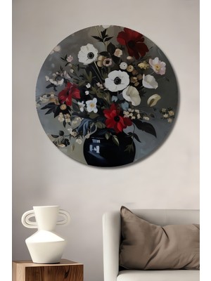 Teona Ahşap Çiçek Bahçesi Dekoratif Ahşap Mdf Ev/işyeri Duvar Tablo Yuvarlak Ev/işyeri Duvar Tablo