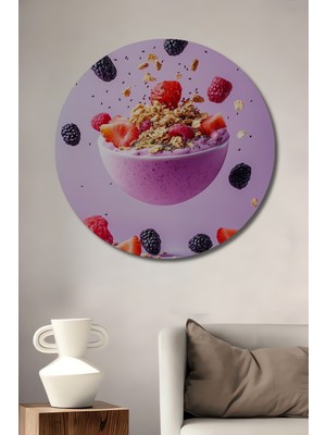 Teona Ahşap Gurme Meyve Kasesi Dekoratif Ahşap Mdf Ev/işyeri Duvar Tablo Yuvarlak Ev/işyeri Duvar Tablo