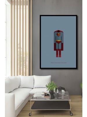 Teona Ahşap Çerçeve Görünümlü Superman Ahşap Mdf Dekoratif Işyeri Duvar Tablo Dikdörtgen Işyeri Duvar Tablo