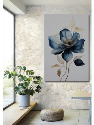 Teona Ahşap Mavi Çiçek Ahşap Mdf Dekoratif Ev/işyeri Duvar Tablo Dikdörtgen Ev/işyeri Duvar Tablo