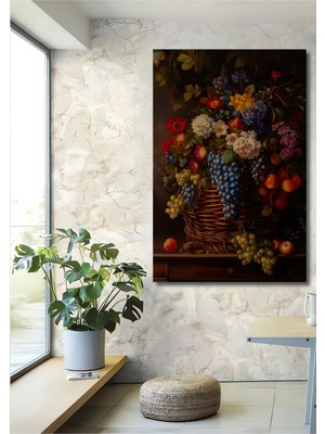 Teona Ahşap Renkli Meyve Sepeti Dekoratif Ahşap Mdf Ev/işyeri Duvar Tablo Dikdörtgen Ev/işyeri Duvar Tablo