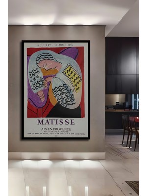 Teona Ahşap Çerçeve Görünümlü Matisse Soyut Sanat Dekoratif Ahşap Mdf Ev Duvar Tablo Dikdörtgen Ev Duvar Tablo