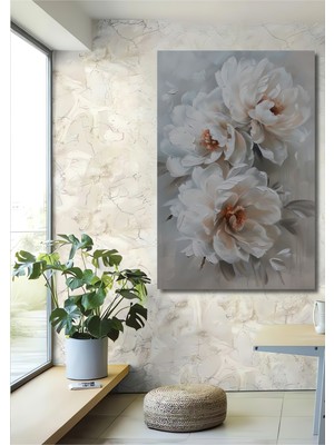 Teona Ahşap Beyaz Çiçekler Ahşap Mdf Dekoratif Ev/işyeri Duvar Tablo Dikdörtgen Ev/işyeri Duvar Tablo