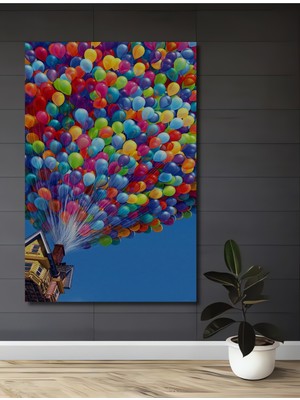 Teona Ahşap Renkli Balonlu Ev Dekoratif Ahşap Mdf Ev/işyeri Duvar Tablo Dikdörtgen Ev/işyeri Duvar Tablo