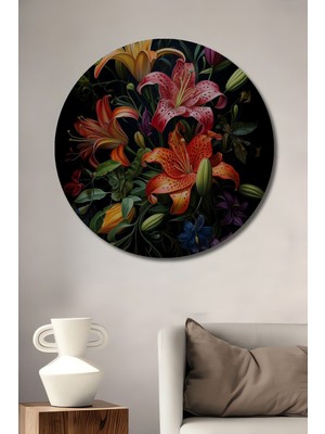 Teona Ahşap Renklerin Dansı Dekoratif Ahşap Mdf Ev/işyeri Duvar Tablo Yuvarlak Ev/işyeri Duvar Tablo