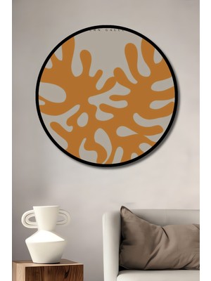 Teona Ahşap Çerçeve Görünümlü Matisse Modern Sanat Ahşap Mdf Dekoratif Ev Duvar Tablo Yuvarlak Ev Duvar Tablo