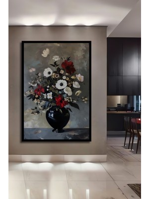 Teona Ahşap Çerçeve Görünümlü Çiçek Bahçesi Dekoratif Ahşap Mdf Ev Duvar Tablo Dikdörtgen Ev Duvar Tablo
