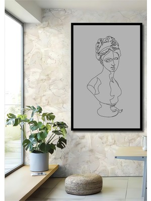 Teona Ahşap Dekoratif Ahşap Dikdörtgen Tablo Yunanistik Heykel Çerçeve Görünümlü