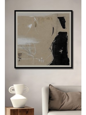 Teona Ahşap Dekoratif Ahşap Dikdörtgen Tablo Soyut Kompozisyon Çerçeve Görünümlü