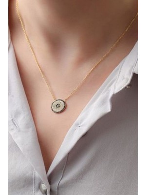 Famira 925 Ayar Gümüş Nazar Boncuklu Zirkon Taşlı Kolye