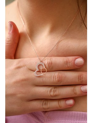 Famira 925 Ayar Gümüş Tektaşlı Kalp Kolye