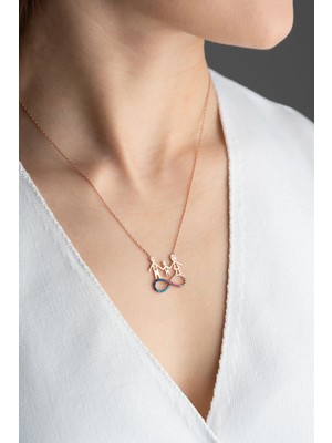 Famira 925 Ayar Gümüş Rose Sonsuz Aile Kolye