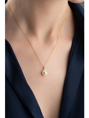 Famira 925 Ayar Gümüş Inci Model Kolye