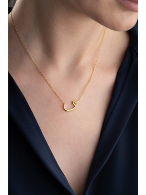 Famira 925 Ayar Gümüş Elif Vav Kolye