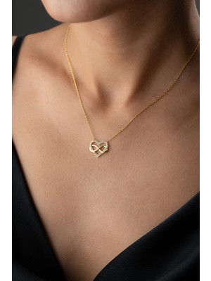 Famira 925 Ayar Gümüş Sonsuzluk Kalp Kolye