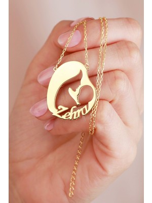 Famira 925 Ayar Gümüş Isimli Anne Bebek Kolyesi