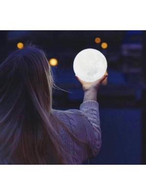 3D Ay Gece Lambası Dekoratif Küre LED Başucu Lambası