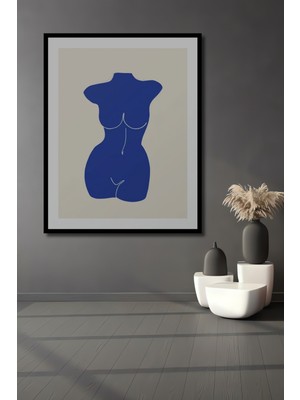 Teona Ahşap Dekoratif Ahşap Dikdörtgen Tablo Mavi Beden Çerçeve Görünümlü