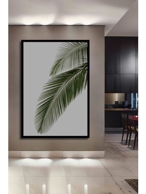 Teona Ahşap Dekoratif Ahşap Dikdörtgen Tablo Yeşil Yapraklar Çerçeve Görünümlü