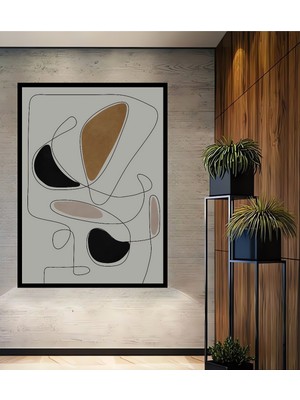 Teona Ahşap Dekoratif Ahşap Dikdörtgen Tablo Soyut Sanat Ritimleri Çerçeve Görünümlü