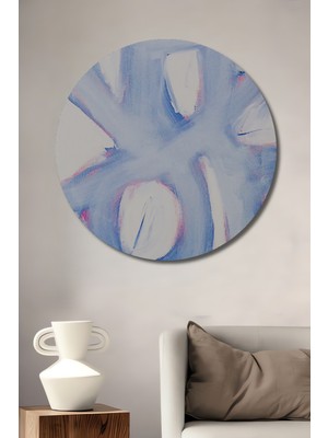 Teona Ahşap Dekoratif Ahşap Yuvarlak Tablo Soyut Fırça Darbeleri