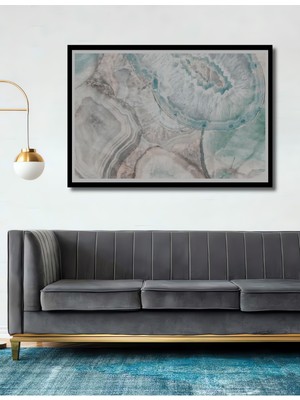 Teona Ahşap Dekoratif Ahşap Dikdörtgen Tablo Doğal Dalgalar Çerçeve Görünümlü