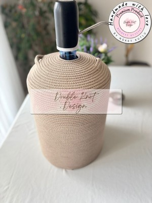 Double Knot Design Damacana Kılıfı Dekoratif Sepet - Organizer Hasır Jüt Tress  Sebil Kılıfı