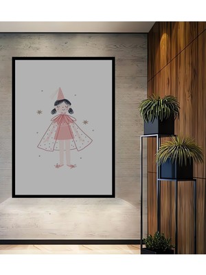 Teona Ahşap Dekoratif Ahşap Dikdörtgen Tablo Peri Kız Çerçeve Görünümlü