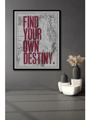 Teona Ahşap Dekoratif Ahşap Dikdörtgen Tablo Kendi Kaderini Bul Çerçeve Görünümlü