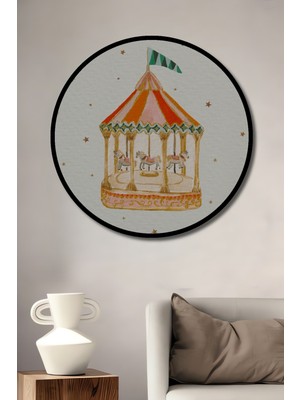 Teona Ahşap Dekoratif Ahşap Yuvarlak Çerçeve Görünümlü Tablo Dönme Dolap Masalı