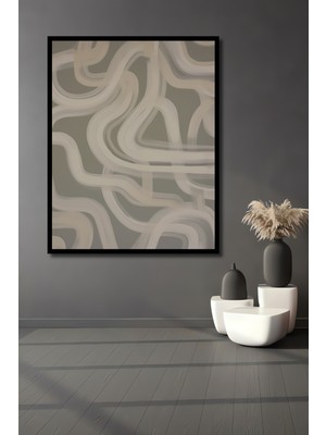 Teona Ahşap Dekoratif Ahşap Dikdörtgen Tablo Soyut Dalgalanmalar Çerçeve Görünümlü