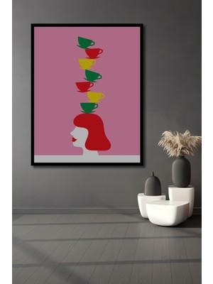 Teona Ahşap Dekoratif Ahşap Dikdörtgen Tablo Kupa Dengeleme Sanatı Çerçeve Görünümlü