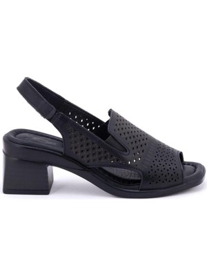 Bags Shoes Venüs 2311503Y Kadın Hakiki Deri Kalın Orta Topuklu Yazlık Ayakkabı