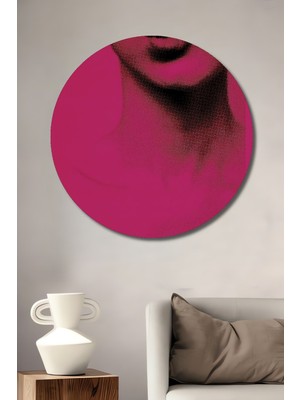 Teona Ahşap Dekoratif Ahşap Yuvarlak Tablo Pembe Dudaklar